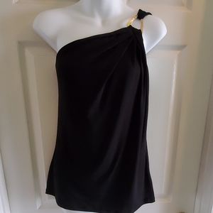 Michael Kors Black One Shoulder top Size Small